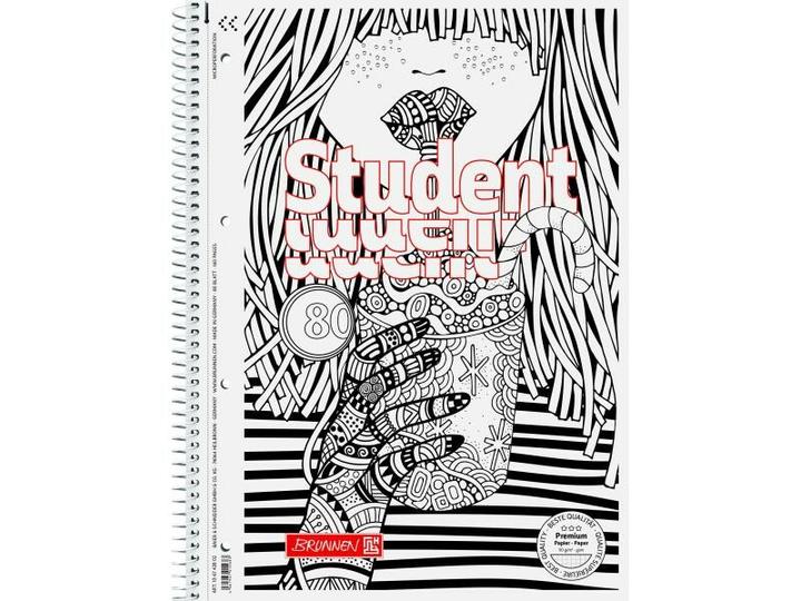 Actual product image Collegeblock ZENart Cocktail, A4, Lined, White Black (A4, Checked)