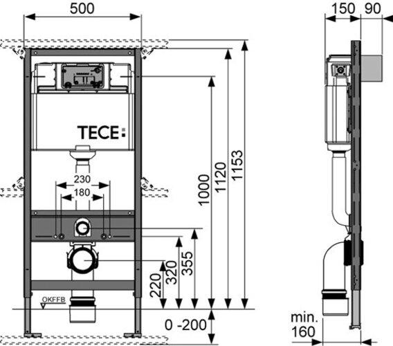 Actual product image Geberit profil WC module with uni cistern, installation height 1120 mm