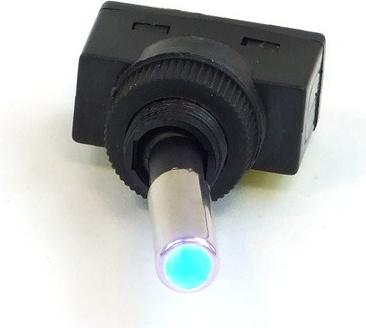 Actual product image Phobya Toggle switch LED blue 1-pole ON/OFF black (3pin)