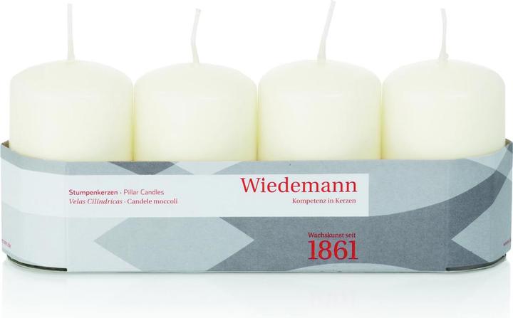 Produktbild Wiedemann Kerze Stumpen 4er Packung elfenbein (4 Stk.)