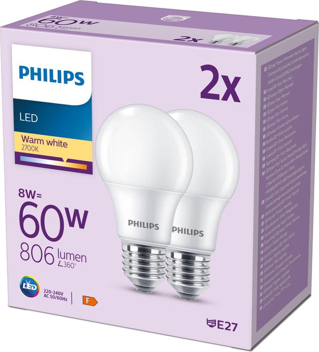 Immagine prodotto Philips Lampadine LED (E27, 8 W, 806 lm, 2 x, F)