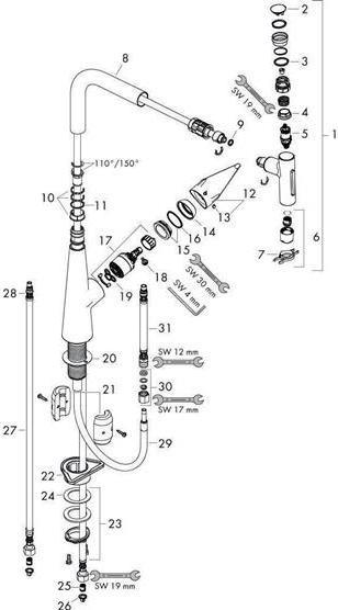 Image du produit hansgrohe HG Mitigeur monocommandé pour évier 300 TALIS S avec douchette extractible aspect inox