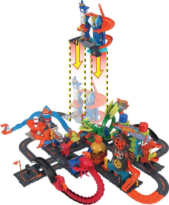 Actual product image Hot Wheels HW City shark attack playset