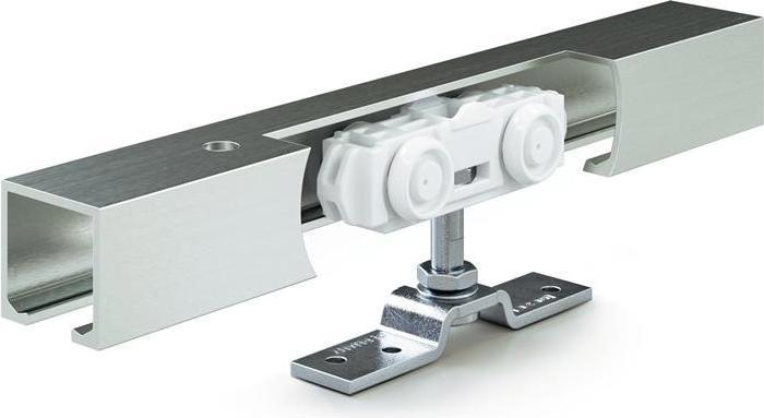 Geze Schiebesystem Rollan 40 NT 40 kg 2800 mm Holzflügel Komplettset 50-142 cm Wandmontage / Deckenmon...
