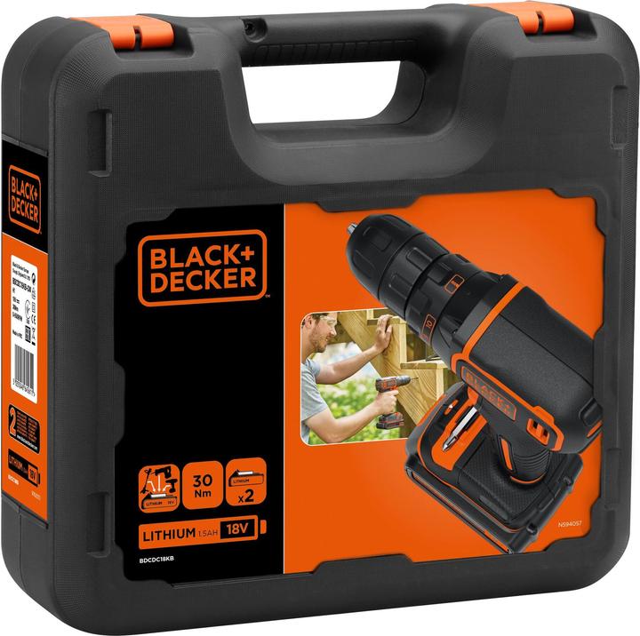 Actual product image Black & Decker BDCDC18KBQW cordless drill screwdriver (Rechargeable battery operated)