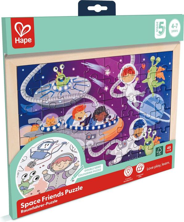 Actual product image Hape Space Friends Puzzles (48 pieces)
