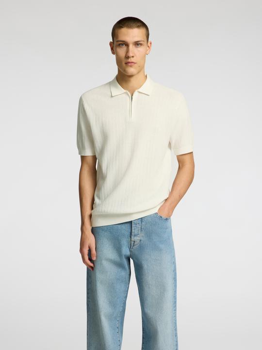 Image du produit Selected Homme Slhcran Ss Knit Structure Half Zip Polo (M)