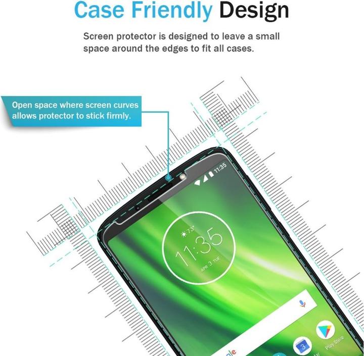 Immagine prodotto Screenguard Motorola Moto G6 Plus Pellicola protettiva in vetro Custodia Design amichevole (1 Pezzo/i, Motorola Moto G6 Plus)