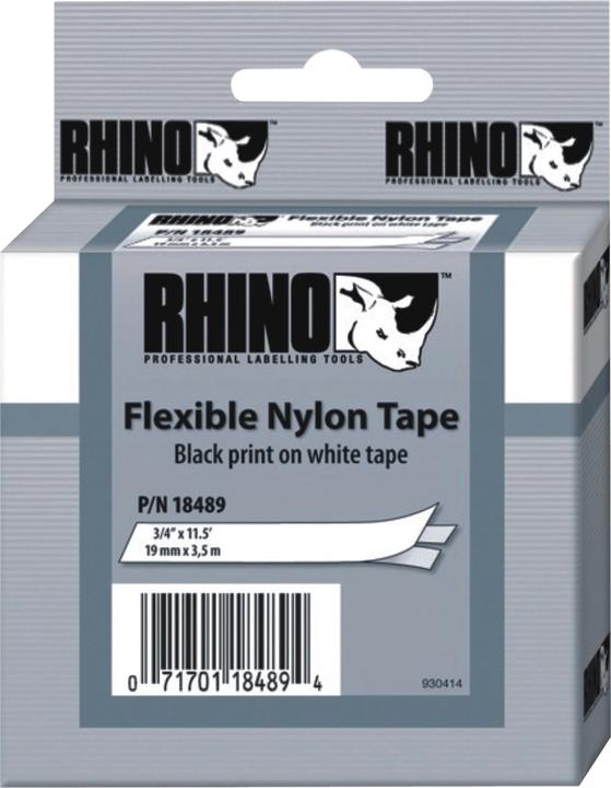 Produktbild Dymo Rhino Nylonband 18759, weiss (1.90 cm, Weiss)