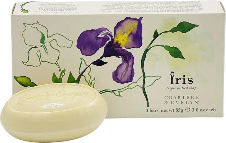 Produktbild Floris Crabtree & Evelyn Iris Triple Milled Soap Bars 3 oz - 3er-Set Ausgelaufen (Hartseife)