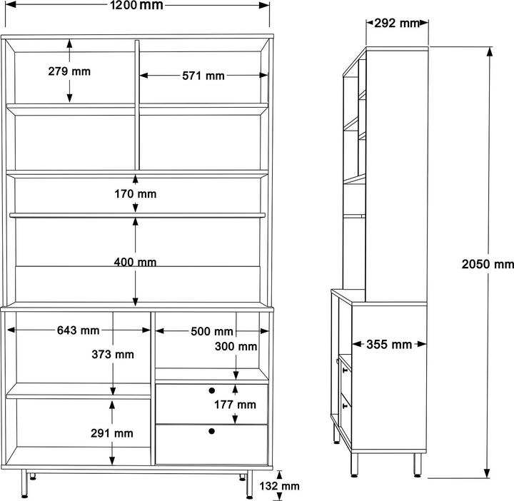 Nährwerte und Zutaten Skye Decor Reseve (120 x 35.5 x 205 cm)