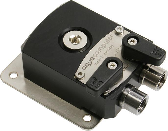 Produktbild Aqua Computer Filter mit Edelstahlgewebe, Absperrhähnen und Einbaublende