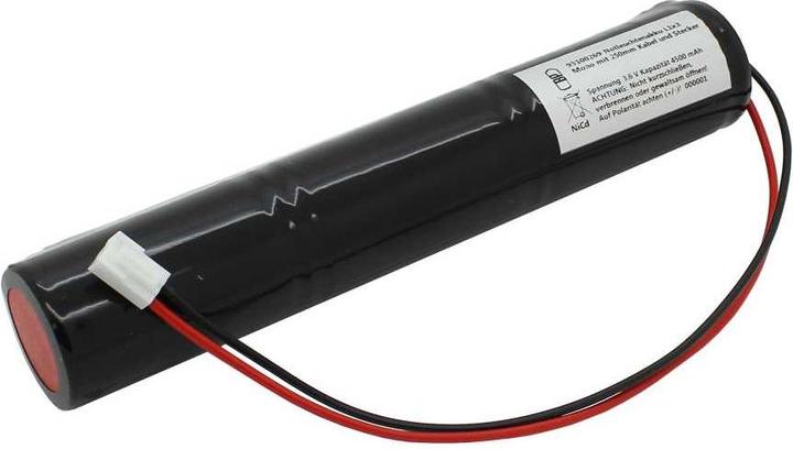 XCell Notleuchtenakku NiCd 3,6V 4500mAh L1x3 Mono D mit 250mm Kabel und Stecker (4500 mAh, Ladegerät ohne Akku)