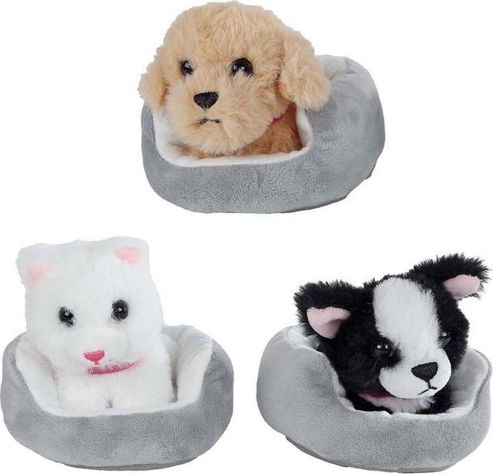 Image du produit Take Me Home Peluche - Chien ou chat dans un panier, 12 cm (12 cm)