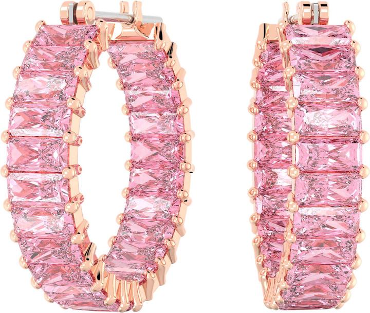 Produktbild Swarovski Matrix Kreolen Baguette Schliff Rosa Roségold (Swarovski Metall)