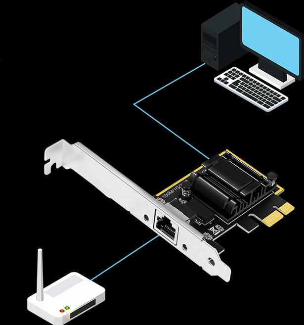 Produktbild LogiLink . RJ-45, PCIe 2.1 (PCI Express 2.1)