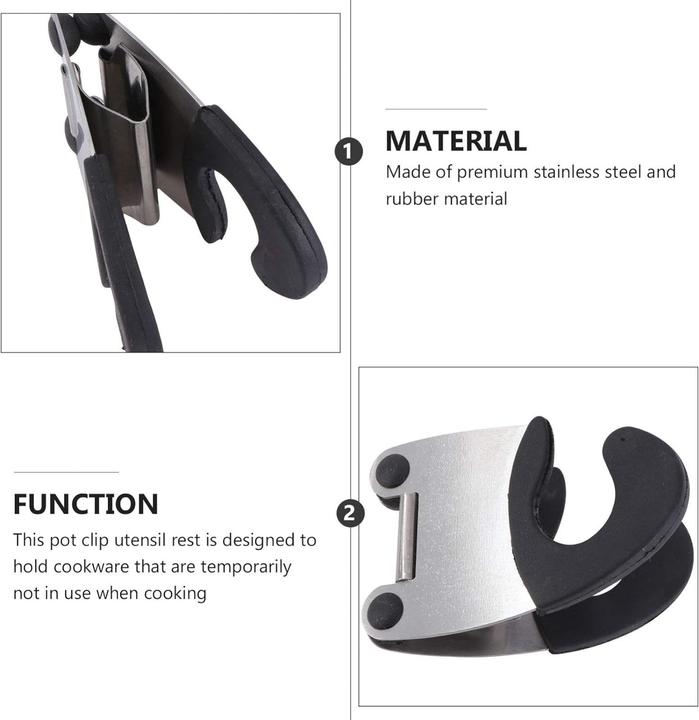Actual product image ASMI Stainless steel silicone pot and wooden spoon holder