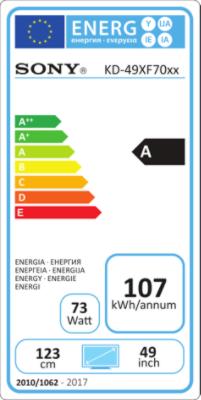 Energie-Label Sony Kd-49xf7005 (49", LCD, 4K, 2018)