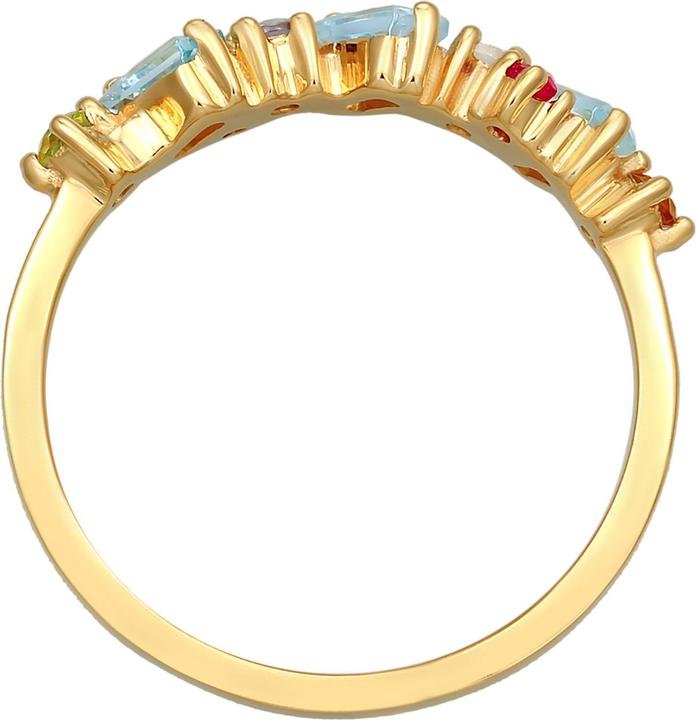 Immagine prodotto Elli Anello PREMIUM peridoto topazio pietra di luna glamour argento 925 placcato oro (52, 925 Argento)