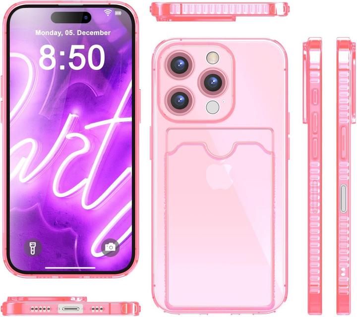 Actual product image Nalia Clear transparent neon silicone cover card holder (Apple iPhone 16 Pro)