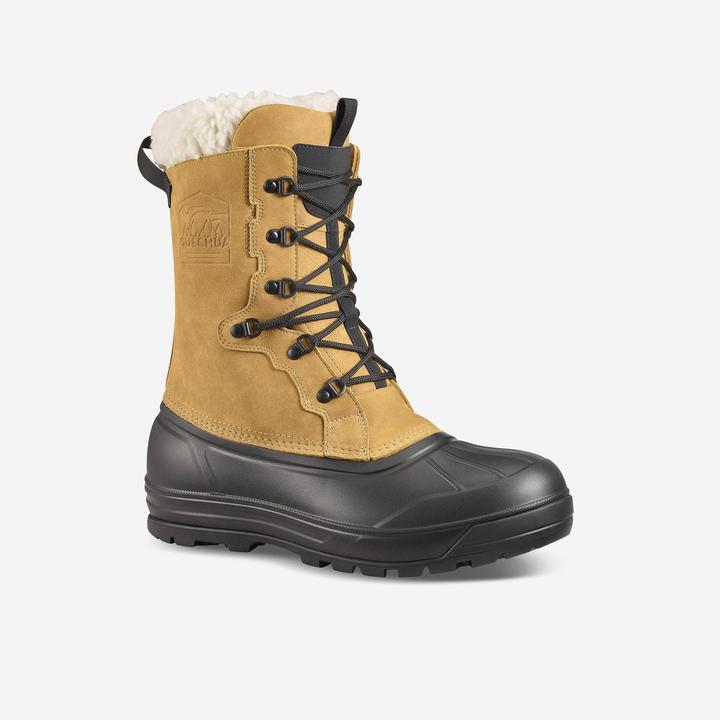 Actual product image Quechua Men's leather snow boots with laces warm waterproof winter hiking boots - SH900 (42)