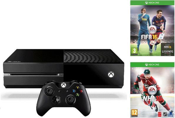 Microsoft Xbox One 500GB + FIFA 16 & NHL 16