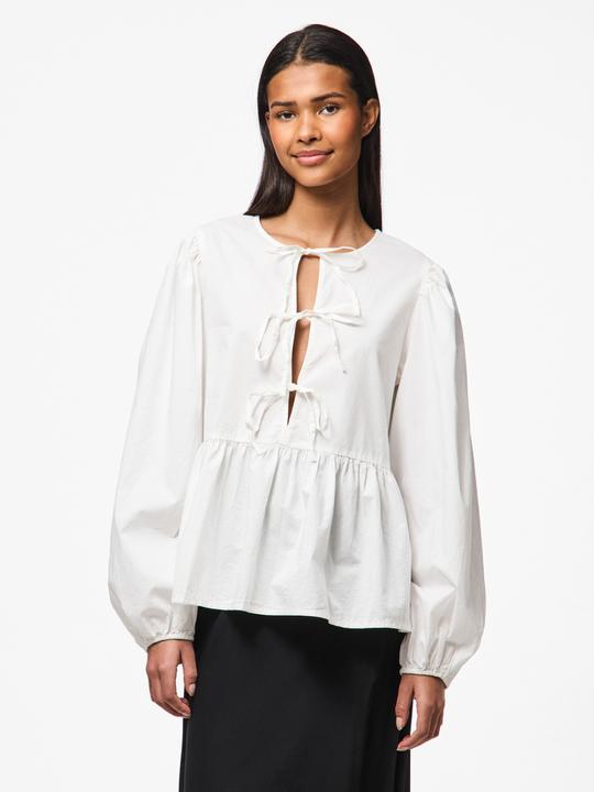 Actual product image Pieces Pcjolly Ls O-Neck Tie Top Wvn Noos Bc (XL)