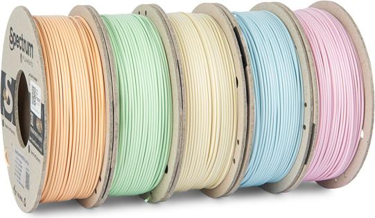 Actual product image Pastello PLA 5-pack (PLA, 1.75 mm, 1250 g, Multicoloured)