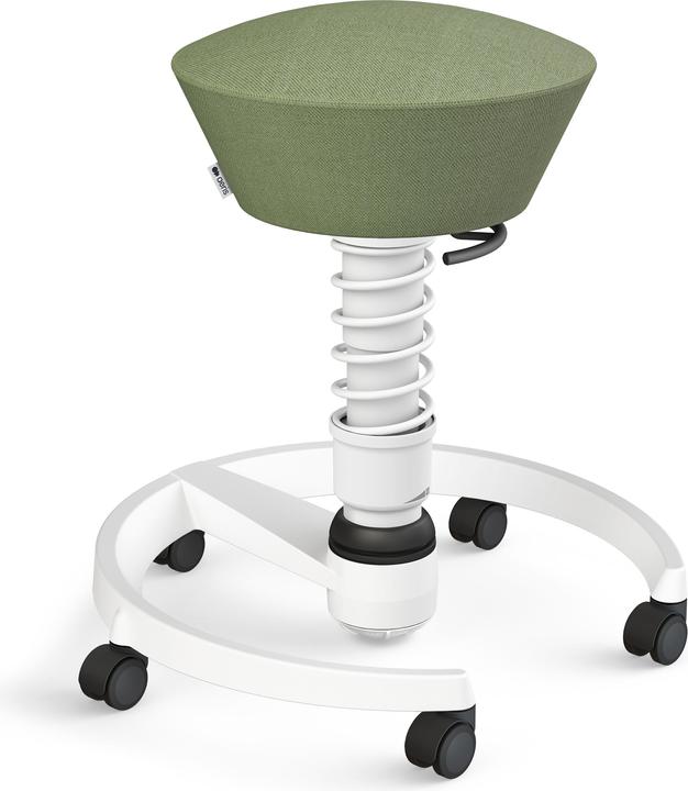 Actual product image Aeris Office stool Swopper 102HBSTWH white/green, with castors