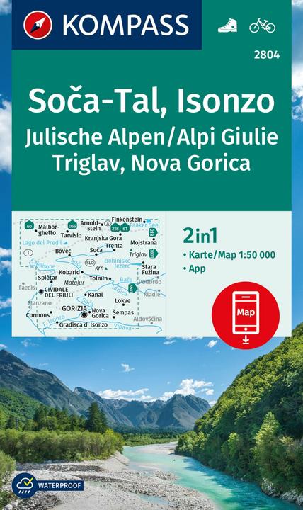 Produktbild Wanderkarte 2804 Soča-Tal, Isonzo, Alpi Giulie / Julische Alpen, Triglav, Nova Gorica