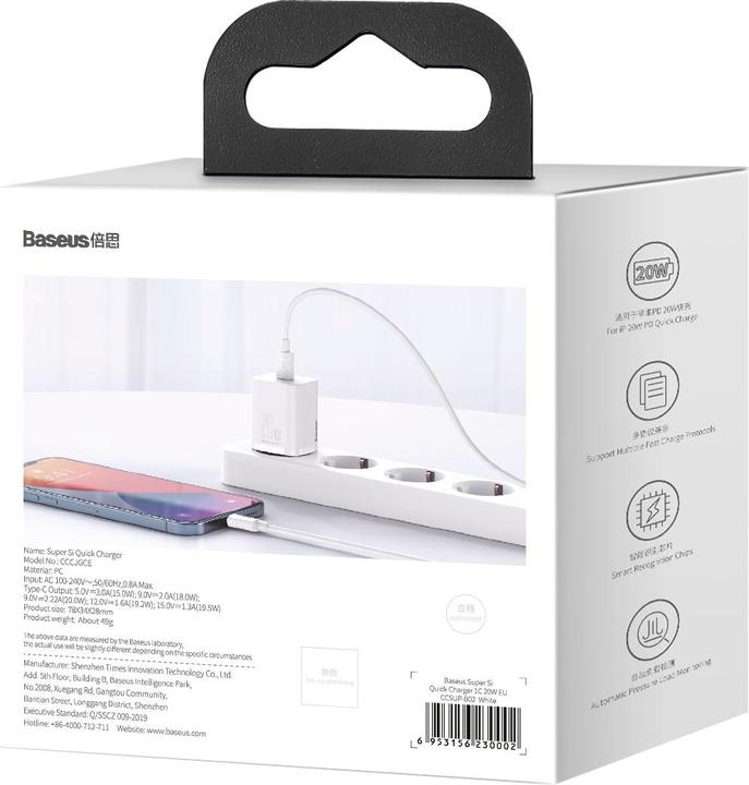 Immagine prodotto Baseus Caricatore rapido Super Si (20 W)