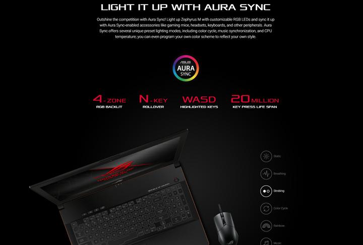 Actual product image ASUS ROG Zephyrus M GM501GS-EI004T (15.60", Intel Core i7-8750H, 16 GB, 512 GB, CH)