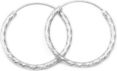Beneto Amazing silver round earrings AGUC350 - Diameter: 3 cm (L)