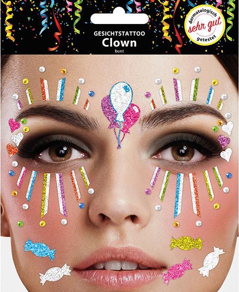 Actual product image Sombo Face tattoo clown colourful