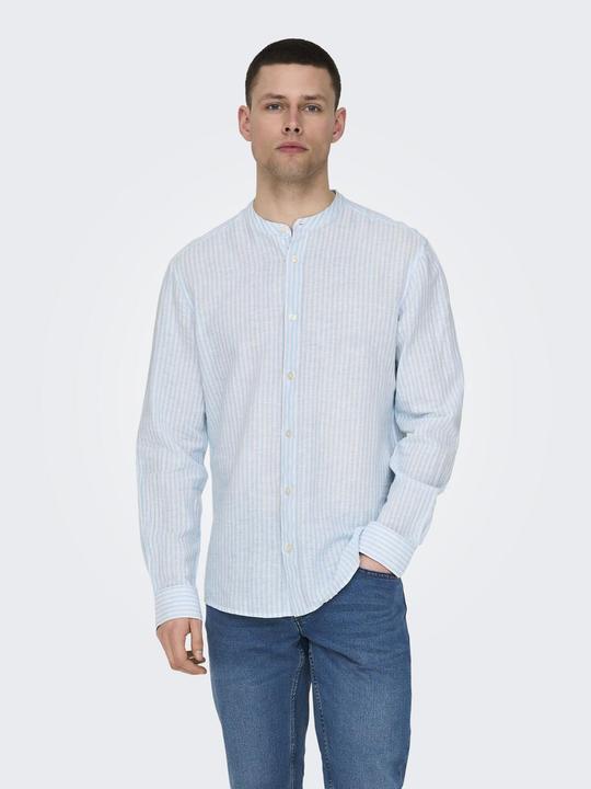 Produktbild Only & Sons Onscaiden Ls Mao Stripe Linen Shirt Noos Hemd (S)