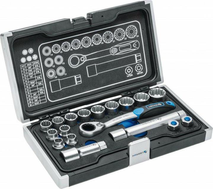Immagine prodotto MGA Högert Technik - Set di utensili I Set di chiavi a bussola e attrezzature I Cromo vanadio di alta