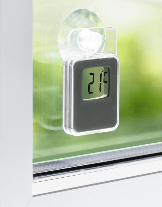 Produktbild Hama Fensterthermometer für innen und aussen, digital, 7,5 x 4,6 cm, Grau