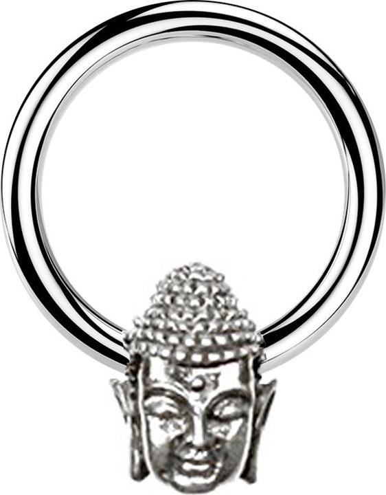Immagine prodotto Star Piercing Anello Micro Closure argento Buddha argento (Acciaio chirurgico 316L, Ottone)