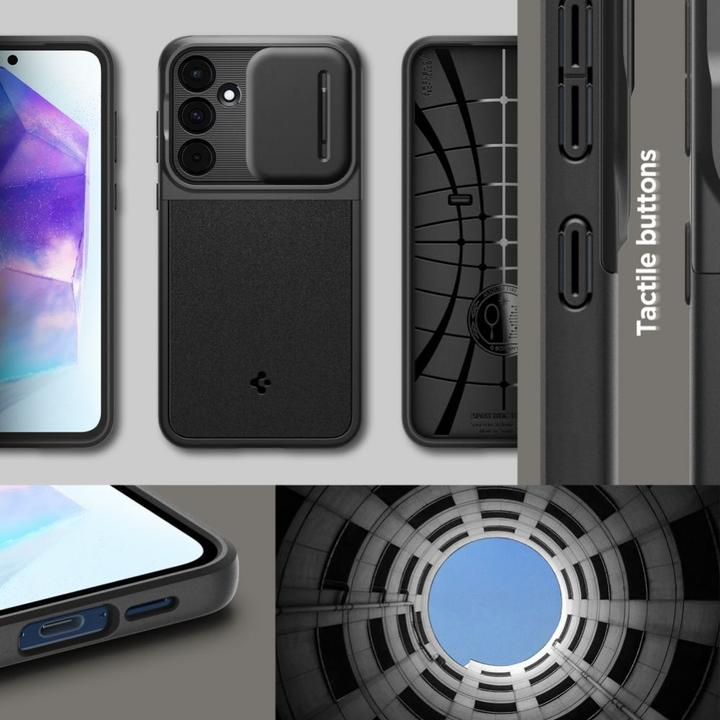 Produktbild Spigen Optik Armor Hülle für Samsung Galaxy A55 5G - Schwarz (Samsung Galaxy A55)