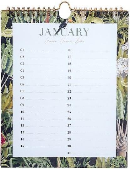 Valori nutrizionali e ingredienti Artebene Calendario di compleanno 21x26 fiori (21 x 26 cm)