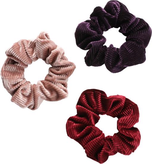 Produktbild Trisa Fashion Manchester Scrunchy Altrosa, Violett, Bordeaux 3 Stk. (Haargummi)
