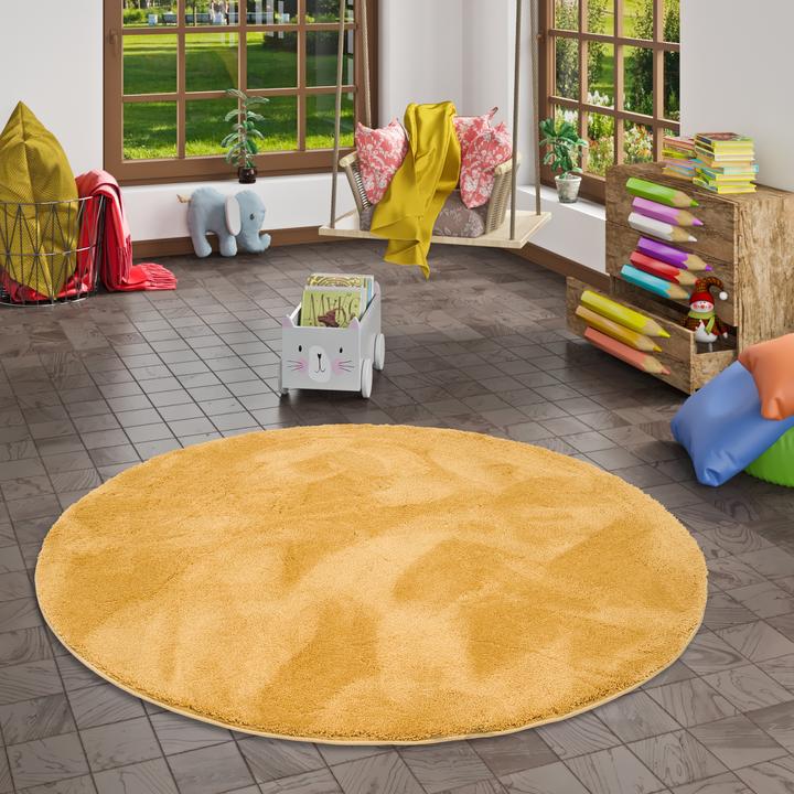 Actual product image Pergamon Super Soft Kinder Hochflor Teppich Silky Kids Rund (200x200 cm)