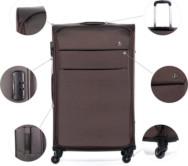 Actual product image Fergé Suitcase set 3 pieces, café (100 l, Hand luggage (up to 50 litres), M (50 - 90l), L (90 - 115l))
