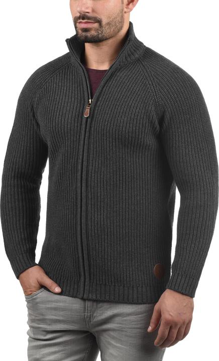 Actual product image Solid Xenos Men's Cardigan Chunky Knit Jacket With Funnel Neck Made Of 100% Cotton (3XL)