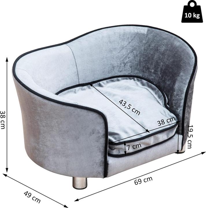 Produktbild PawHut Luxus Hundecouch mit einem weichen Kissen (Hund)