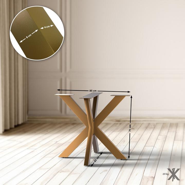 Image du produit CLP Pieds de table Biloxi en acier en forme d'étoile