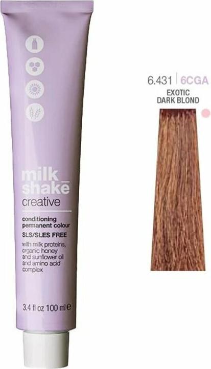 Milk_Shake Vopsea permanenta Creative 6.4316CGA, Blond Inchis Exotic, 100ml (Blond Inchis Exotic)