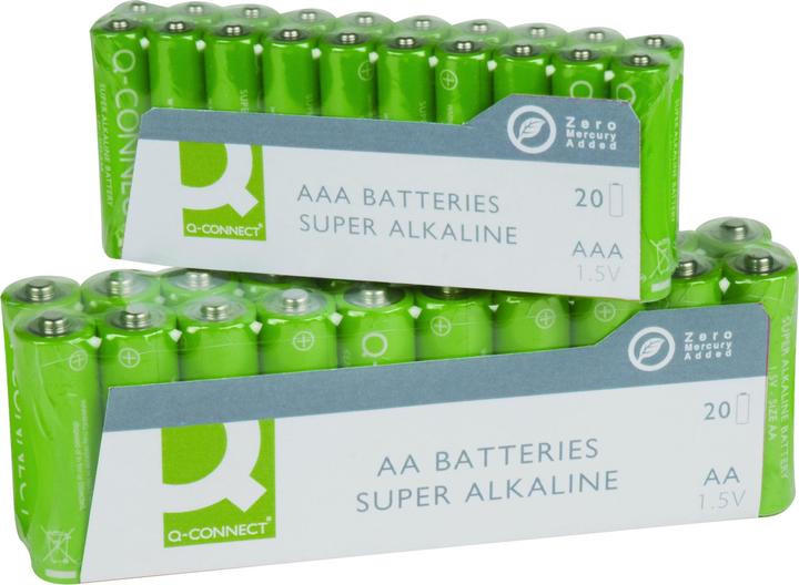 Produktbild Q-Connect Alkaline Batterien (20 Stk., AAA, 1080 mAh)