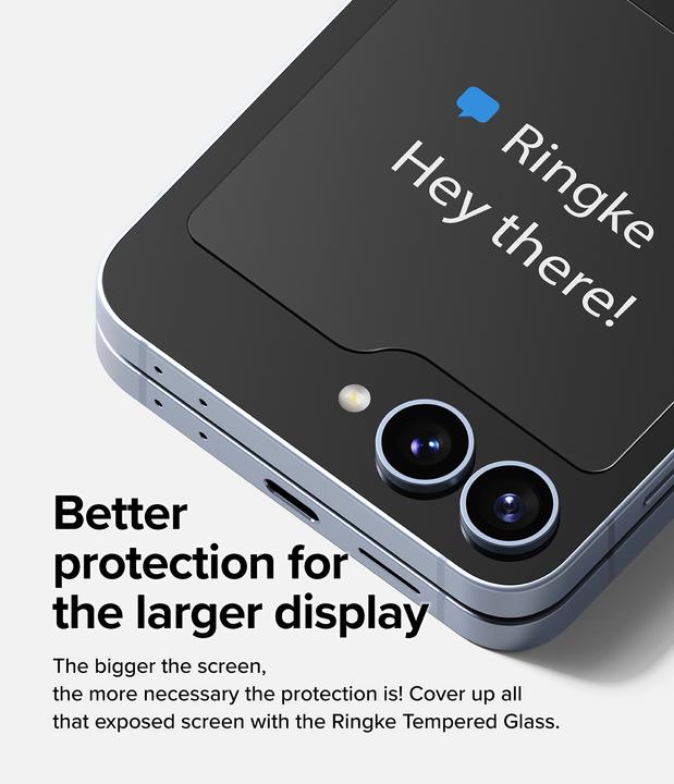 Produktbild Ringke Screen Protector for Galaxy Z Flip 6 COVER DISPLAY PROTECTOR GLASS 2 pack (2 Stück, Samsung Galaxy Z Flip6)