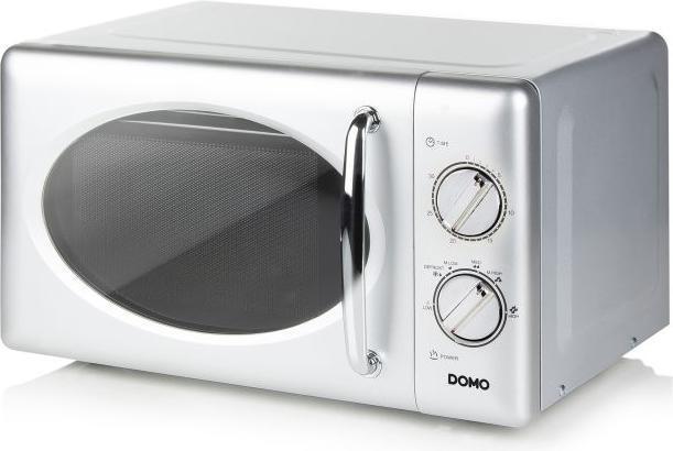 Domo Mikrowelle DO3020 20Liter silber mit Auftaufunktion, 700Watt und Timer (20 l)